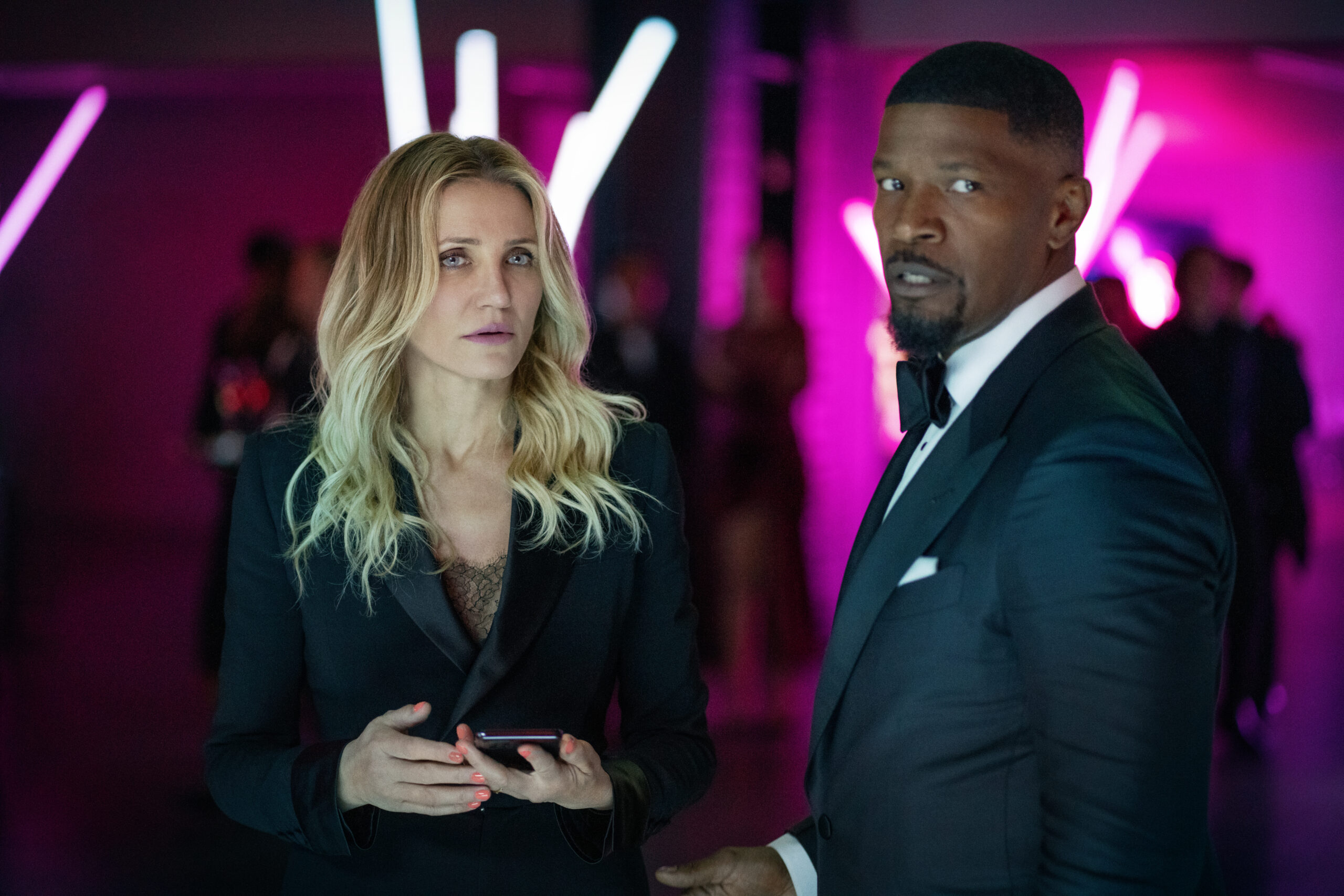 Back In Action. (L to R) Cameron Diaz as Emily and Jamie Foxx as Matt in Back In Action. Cr. John Wilson/Netflix © 2024.