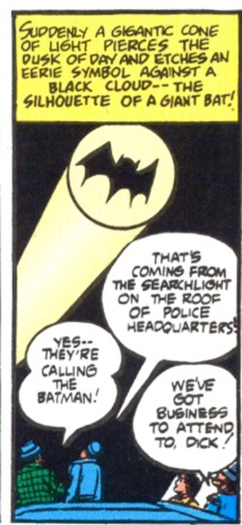 Primeira aparição do Bat-Sinal na Detective Comics #60