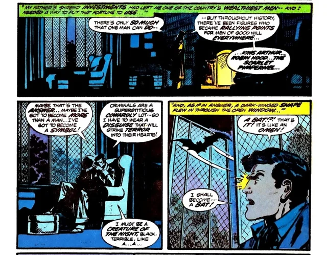 Icônico monólogo de Bruce Wayne quando decide adotar a identidade de um morcego para combater o crime.
