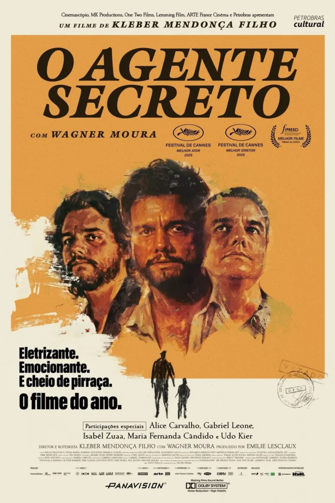 Pôster Oficial de 'O Agente Secreto' de Kléber Mendonça Filho