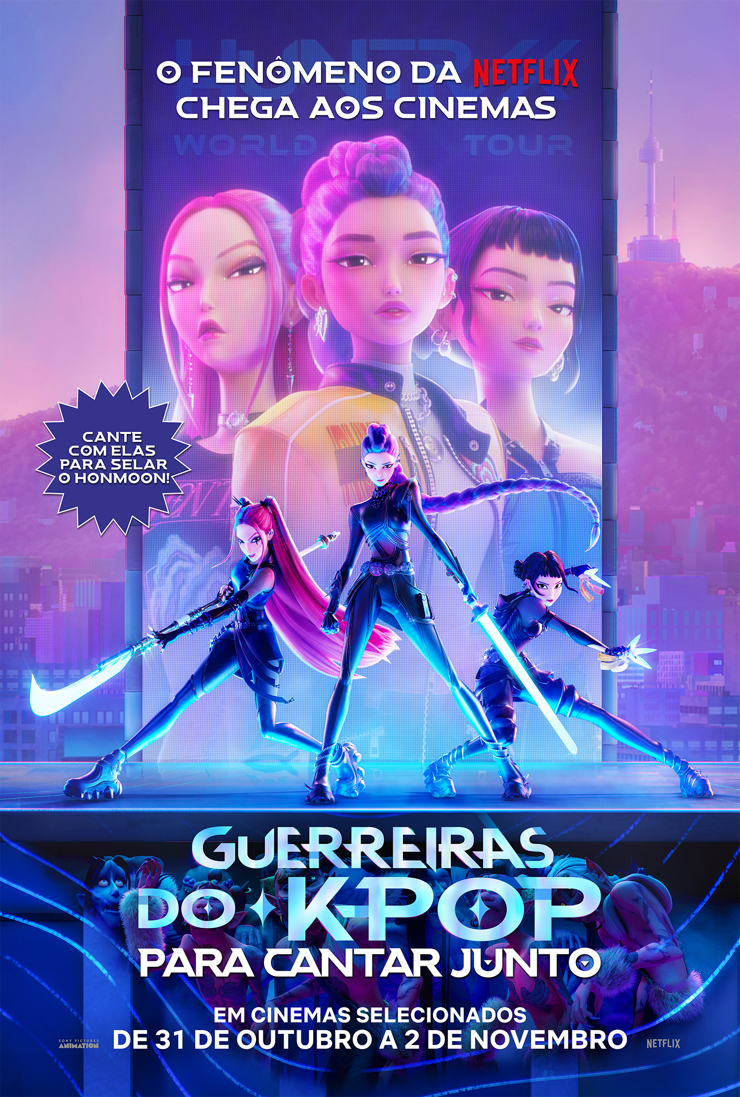 Pôster Oficial para Pré-venda de Guerreiras do K-pop