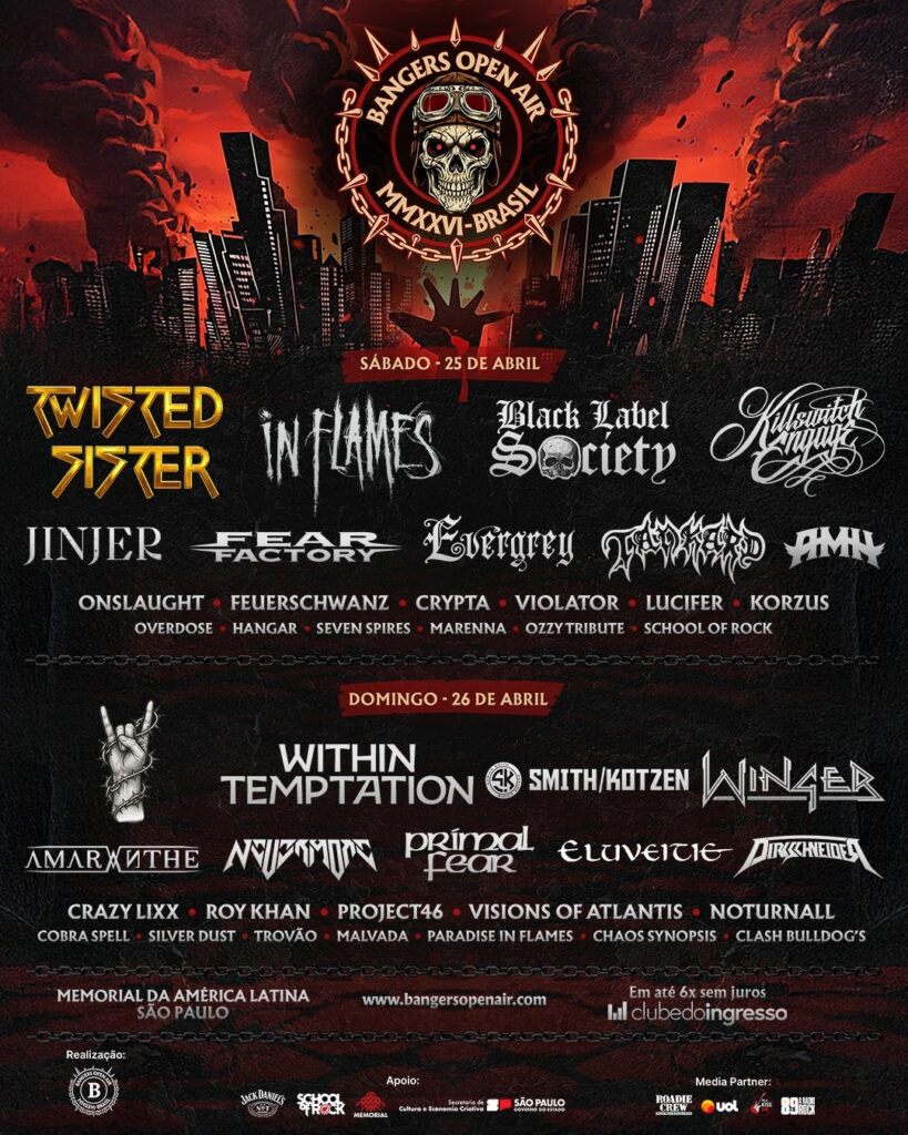Line-up Oficial do Bangers Open Air 2026